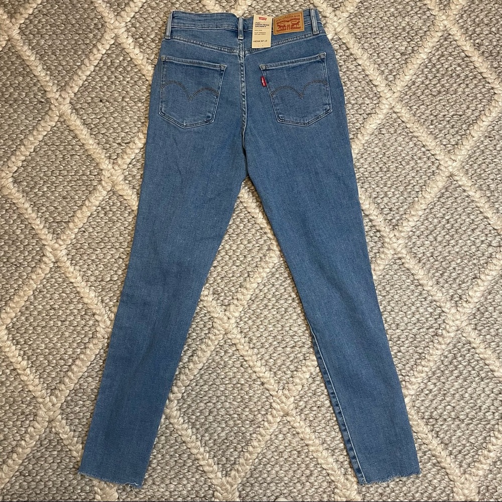 NWT! LEVI STRAUSS 721 High Rise Ripped Raw Hem Skinny Jeans - Size 27 - Picture 9 of 16